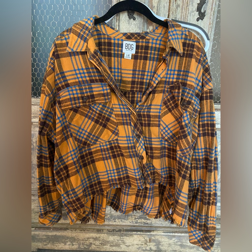 BDG Rayne Flannel Plaid Button-Down Shirt